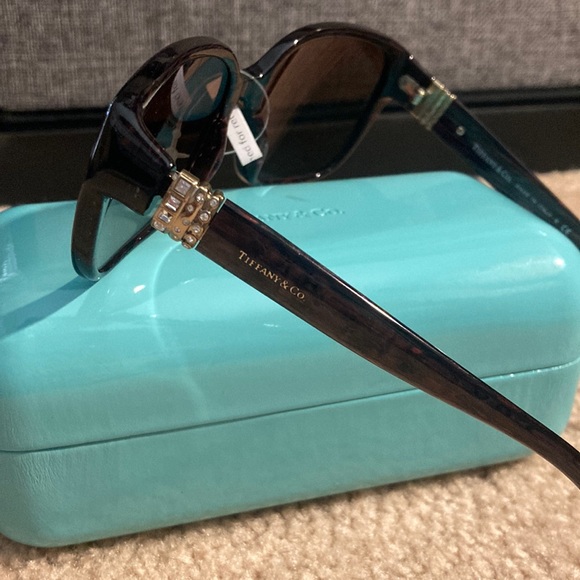Nwt, Authentic Tiffany & Co. 8160/3B Elegant Pearl Brown Marbled Sunglasses - Picture 11 of 16